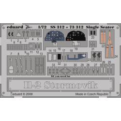 Photoetched set Il-2 Sturmovik Color, for Academy kit 1/72 Eduard SS312