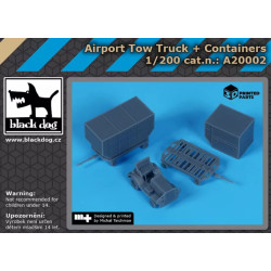 Black Dog A20002 1/200 Airport Tow Truck / Containers