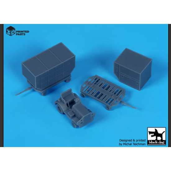 Black Dog A20002 1/200 Airport Tow Truck / Containers Black Dog A20002 1/200 Airport Tow Truck / Containers