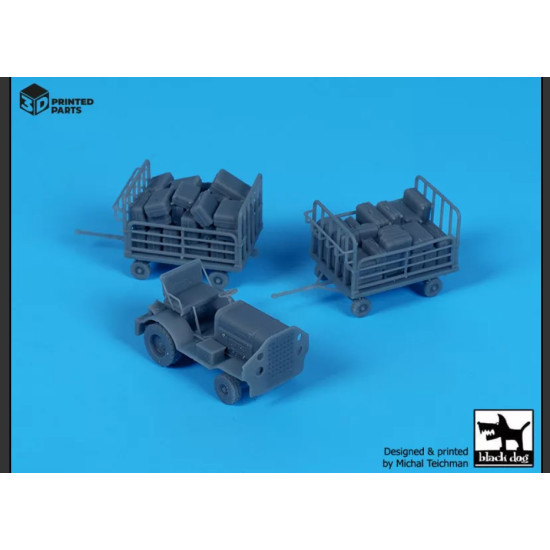 Black Dog A44001 1/144 Airport Tow Truck / Baggage Carts Black Dog A44001 1/144 Airport Tow Truck / Baggage Carts