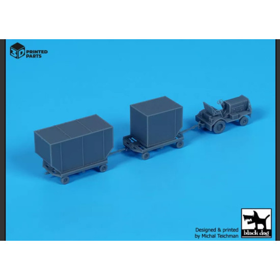 Black Dog A44002 1/144 Airport Tow Truck / Containers Black Dog A44002 1/144 Airport Tow Truck / Containers
