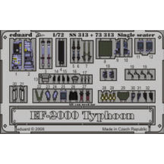 Photoetched set EF-2000 Typhoon Color, for Revell kit 1/72 Eduard SS313 Photoetched set EF-2000 Typhoon Color, for Revell kit 1/72 Eduard SS313
