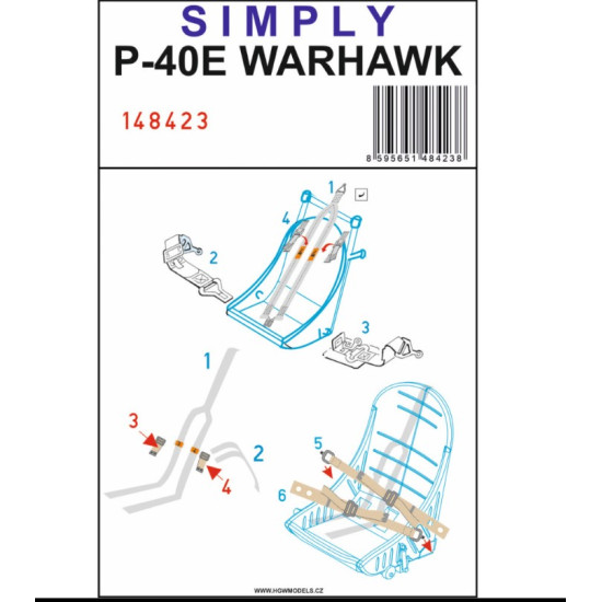 Hgw 148423 1/48 P-40e Warhawk - Seatbelts Accessories Kit