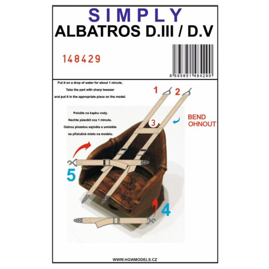Hgw 148429 1/48 Albatros D Iii / D V - Seatbelts Accessories Kit