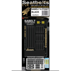 Hgw 124523 1/24 Sabelt 6 Point Black - Seatbelts Accessories Kit