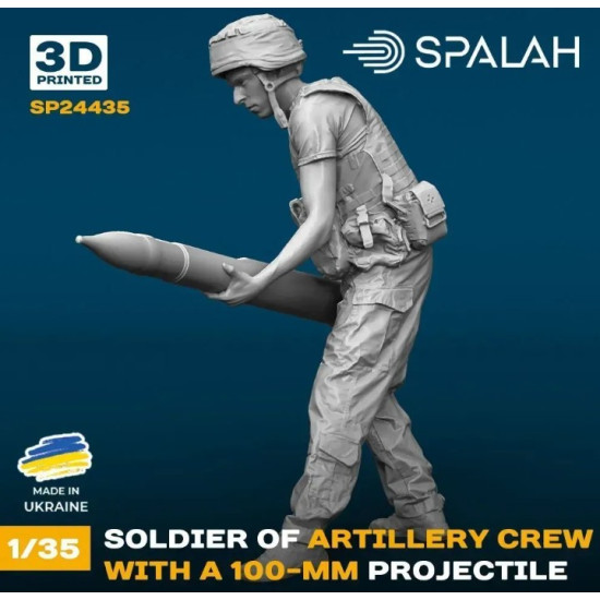 Spalah 24435 1/35 Figure Soldier Of Artillery Crew With A 100-mm Projectile Spalah 24435 1/35 Figure Soldier Of Artillery Crew With A 100-mm Projectile