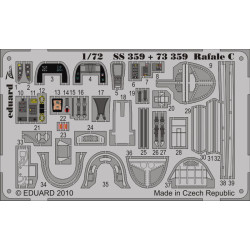 Photoetched set Rafale C Color, for HobbyBoss kit 1/72 Eduard SS359