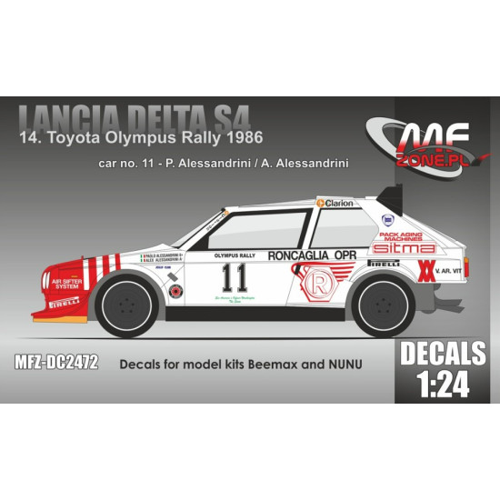 Mf-zone Dc2472 1/24 Lancia Delta S4 14 Toyota Olympus Rally 1986 Mf-zone Dc2472 1/24 Lancia Delta S4 14 Toyota Olympus Rally 1986