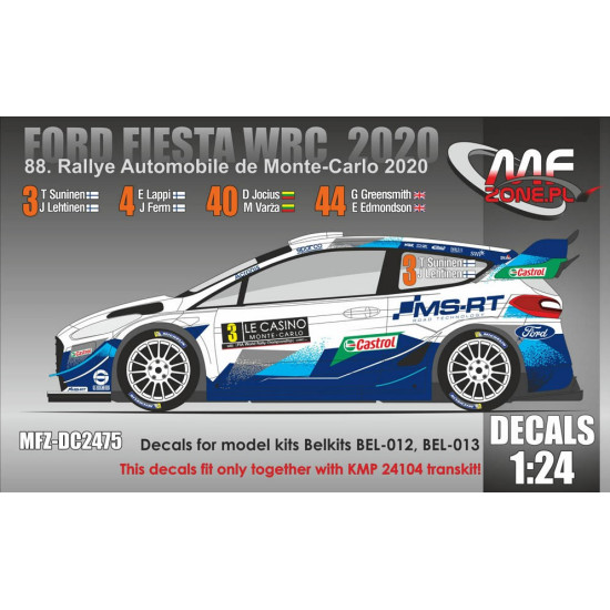Mf-zone Dc2475 1/24 Ford Fiesta Wrc 2020 88 Rallye Automobile De Montecarlo 2020 Mf-zone Dc2475 1/24 Ford Fiesta Wrc 2020 88 Rallye Automobile De Montecarlo 2020