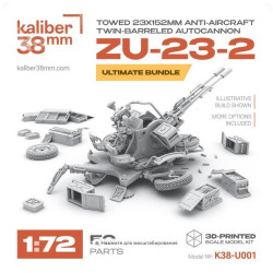 Caliber38mm K38 U001 1/72 Towed 23/152mm Anti-aircraft Twin-barreled Autocannon Zu-23-2 Ultimate Bundle