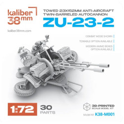 Kaliber38mm K38 M001 1/72 Towed 23/152mm Anti Aircraft Twin Barreled Autocannon Zu 23 2 Scale Model Kit