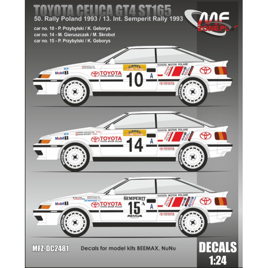Mf-zone Dc2481 1/24 Toyota Celica Gt-4 St165 Rally Poland 1993 Int Semperit Rally 1993 Mf-zone Dc2481 1/24 Toyota Celica Gt-4 St165 Rally Poland 1993 Int Semperit Rally 1993