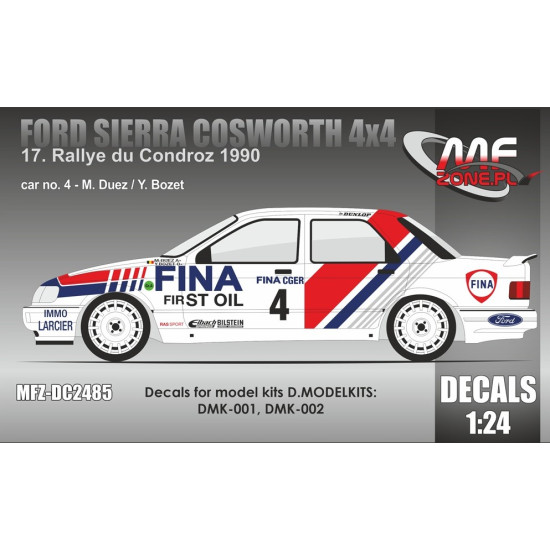 Mf-zone Dc2485 1/24 Ford Sierra Cosworth 4x4 M Duez 17 Rallye Do Condroz 1990 Mf-zone Dc2485 1/24 Ford Sierra Cosworth 4x4 M Duez 17 Rallye Do Condroz 1990