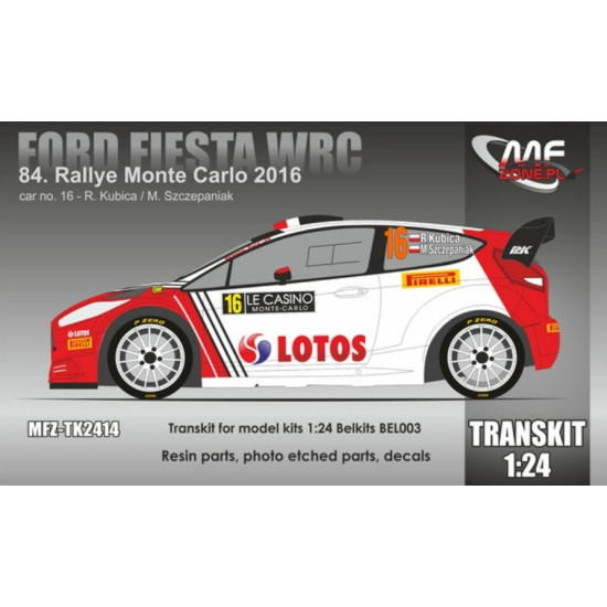 Mf-zone Tk2414 1/24 Ford Fiesta Wrc Kubica Rallye Monte Carlo 2016 Decals, Resin Parts, P/E Mf-zone Tk2414 1/24 Ford Fiesta Wrc Kubica Rallye Monte Carlo 2016 Decals, Resin Parts, P/E