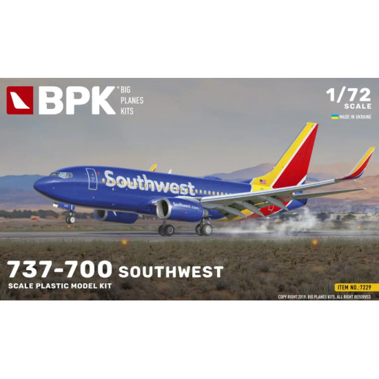 Bpk 7229 1/72 737-700 Southwest Scale Model Kit Bpk 7229 1/72 737-700 Southwest Scale Model Kit