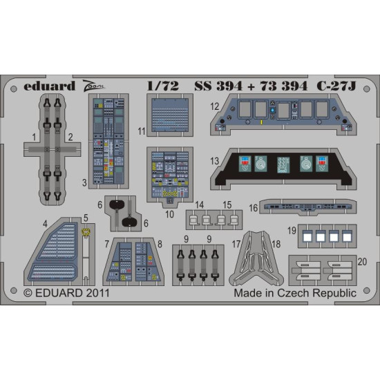 Photoetched set C-27J (self adhesive), for Italery kit 1/72 Eduard SS394