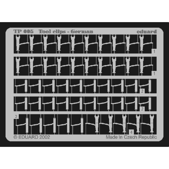 Photoetched set Tool clips German 1/35 Eduard TP005