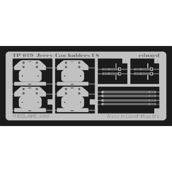Photoetched set Jerry Can holders US, for Tamiya kit 1/35 Eduard TP019