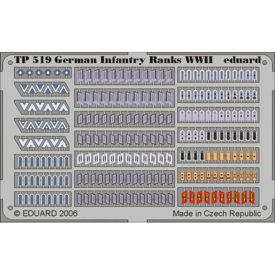 Photoetched set WWII German infantry ranks 1/35 Eduard TP519