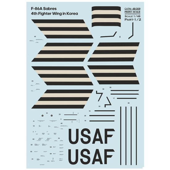 Print Scale 48-309 1/48 F-86a Sabres 4th Fighter Wing In Korea Part 2 New Print Scale 48-309 1/48 F-86a Sabres 4th Fighter Wing In Korea Part 2 New
