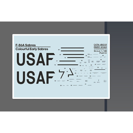Print Scale 48-310 1/48 F-86a Colorful Early Sabres The Complete Set 2 Leaf Part 3 New Print Scale 48-310 1/48 F-86a Colorful Early Sabres The Complete Set 2 Leaf Part 3 New