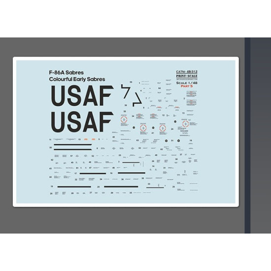 Print Scale 48-312 1/48 F-86a Colorful Early Sabres The Complete Set 2 Leaf Part 5 New Print Scale 48-312 1/48 F-86a Colorful Early Sabres The Complete Set 2 Leaf Part 5 New