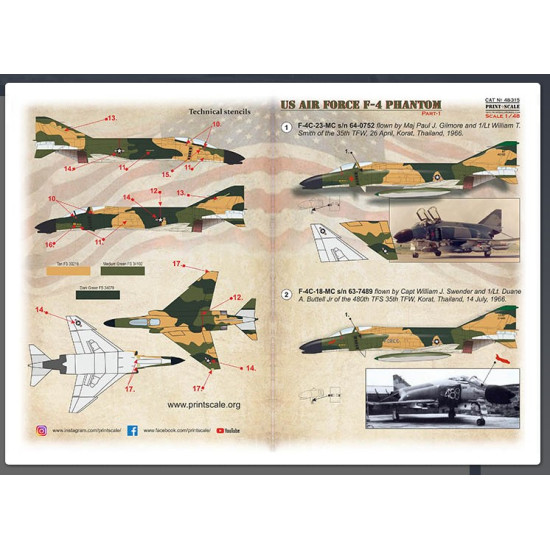 Print Scale 48-315 1/48 Us Air Forces F-4 Phantom Part 1 New Print Scale 48-315 1/48 Us Air Forces F-4 Phantom Part 1 New
