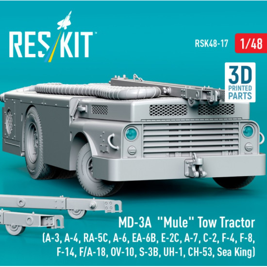 Reskit Rsk48-0017 1/48 Md-3a Mule Tow Tractor A-3 A-4 Ra-5c A-6 Ea-6b E-2c A-7 C-2 F-4, F-8 F-14 F/A-18 Ov-10 S-3b Uh-1 Ch-53 Sea King 3d Printed Model Kit Reskit Rsk48-0017 1/48 Md-3a Mule Tow Tractor A-3 A-4 Ra-5c A-6 Ea-6b E-2c A-7 C-2 F-4, F-8 F-14 F/A-18 Ov-10 S-3b Uh-1 Ch-53 Sea King 3d Printed Model Kit