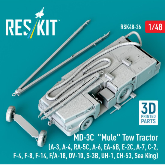 Reskit Rsk48-0026 1/48 Md-3c Mule Tow Tractor A-3 A-4 Ra-5c A-6 Ea-6b E-2c A-7 C-2 F-4 F-8 F-14 F/A-18 Ov-10 S-3b Uh-1 Ch-53 Sea King 3d Printed Model Kit Reskit Rsk48-0026 1/48 Md-3c Mule Tow Tractor A-3 A-4 Ra-5c A-6 Ea-6b E-2c A-7 C-2 F-4 F-8 F-14 F/A-18 Ov-10 S-3b Uh-1 Ch-53 Sea King 3d Printed Model Kit