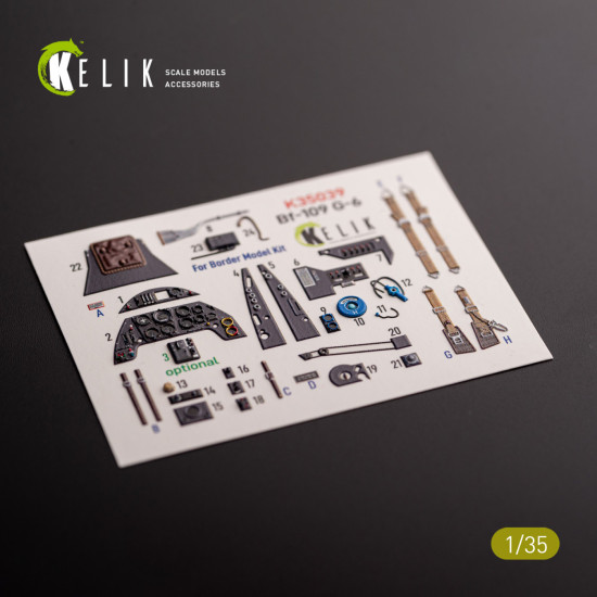 Kelik K35039 1/35 Bf-109 G-6 - Interior 3d Decals For Border Models Kit Kelik K35039 1/35 Bf-109 G-6 - Interior 3d Decals For Border Models Kit