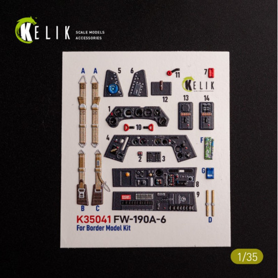 Kelik K35041 1/35 Fw-190a-6 Interior 3d Decals For Border Models Kit