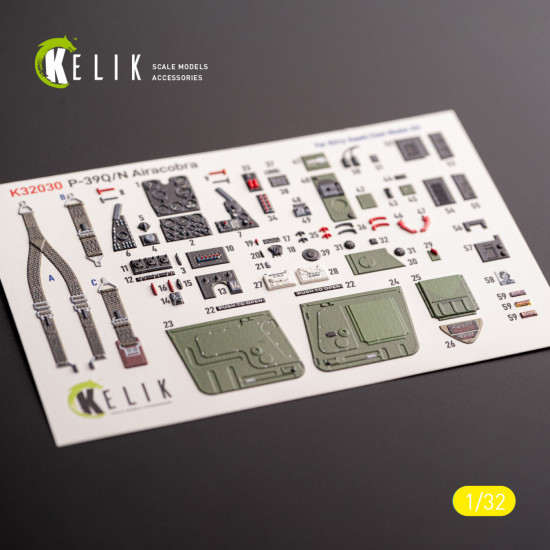 Kelik K32030 1/32 P-39q/N Interior 3d Decals For Kitty Hawk/Zimi Models Kit Kelik K32030 1/32 P-39q/N Interior 3d Decals For Kitty Hawk/Zimi Models Kit