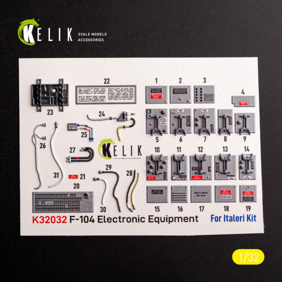 Kelik K32032 1/32 F-104 A/C Interior 3d Decals For Italeri Kit