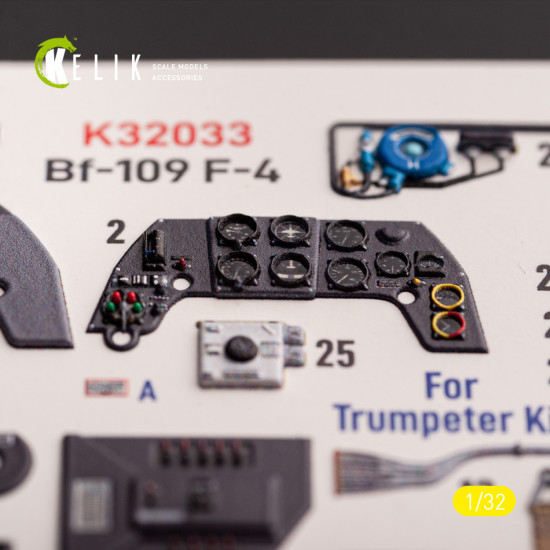 Kelik K32033 1/32 Bf-109 F-4 Interior 3d Decals For Trumpeter Kit Kelik K32033 1/32 Bf-109 F-4 Interior 3d Decals For Trumpeter Kit