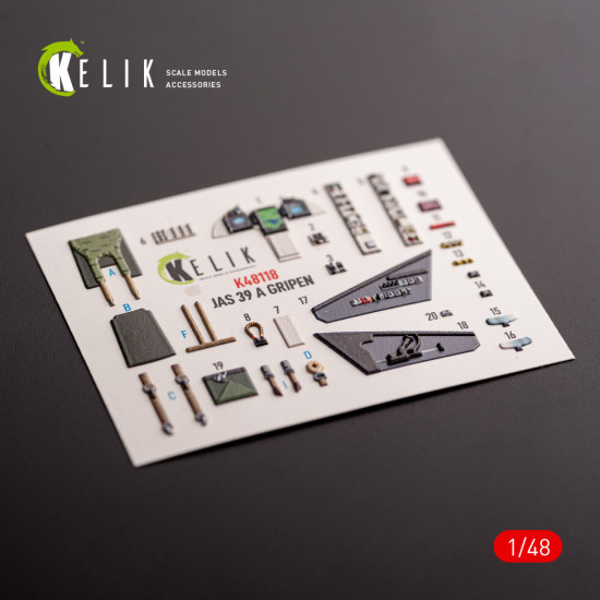 Kelik K48118 1/48 Jas-39 A Interior 3d Decals For Italeri Kit Kelik K48118 1/48 Jas-39 A Interior 3d Decals For Italeri Kit
