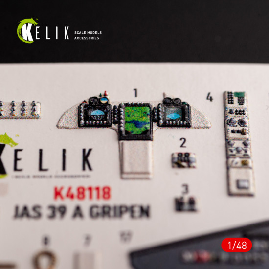 Kelik K48118 1/48 Jas-39 A Interior 3d Decals For Italeri Kit Kelik K48118 1/48 Jas-39 A Interior 3d Decals For Italeri Kit
