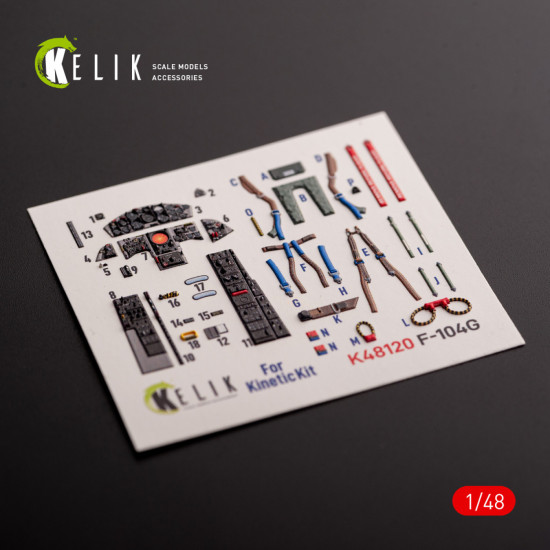Kelik K48120 1/48 F-104g Interior 3d Decals For Kinetic Kit Kelik K48120 1/48 F-104g Interior 3d Decals For Kinetic Kit