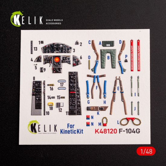 Kelik K48120 1/48 F-104g Interior 3d Decals For Kinetic Kit Kelik K48120 1/48 F-104g Interior 3d Decals For Kinetic Kit