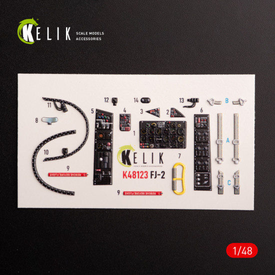 Kelik K48123 1/48 Fj-2 Interior 3d Decals For Italeri Kit Kelik K48123 1/48 Fj-2 Interior 3d Decals For Italeri Kit