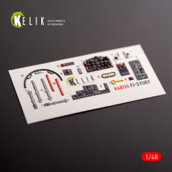 Kelik K48124 1/48 Fj-3 Interior 3d Decals For Zimi Model/Kittyhawk Kit
