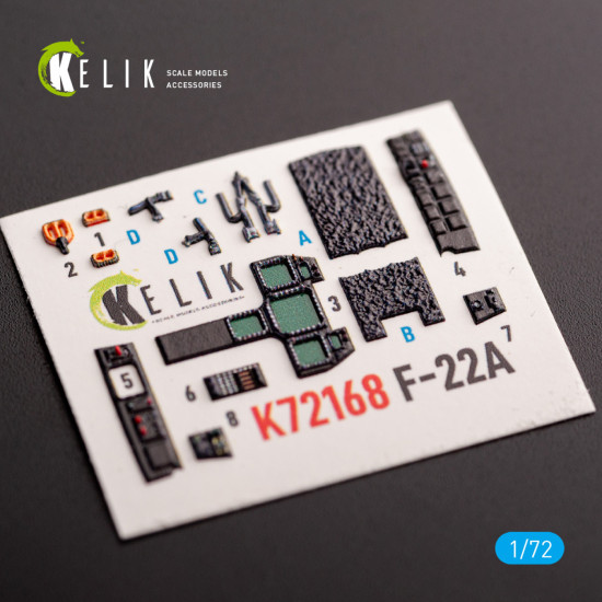 Kelik K72168 1/72 F-22a Raptor Interior 3d Decals For Academy Kelik K72168 1/72 F-22a Raptor Interior 3d Decals For Academy
