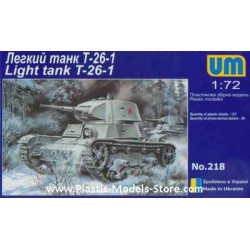 T-26-1 Soviet Light Tank M.1939 Soviet Red Army WWII 1/72 UM 218
