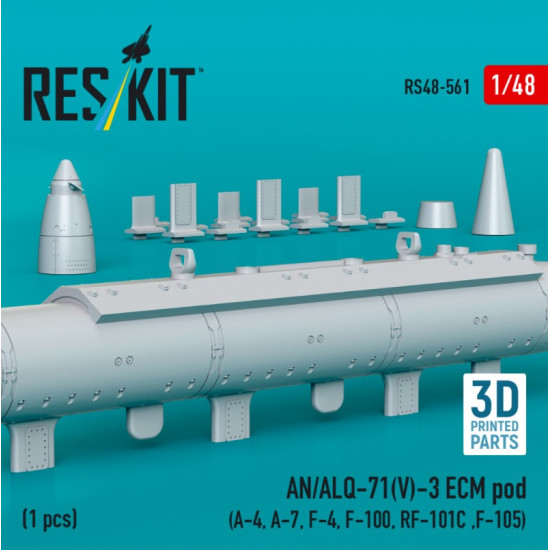 Reskit Rs48-0561 1/48 An/Alq-71v-3 Ecm Pod A-4 A-7 F-4 F-100 Rf-101c F-105 1pcs 3d Printed Reskit Rs48-0561 1/48 An/Alq-71v-3 Ecm Pod A-4 A-7 F-4 F-100 Rf-101c F-105 1pcs 3d Printed