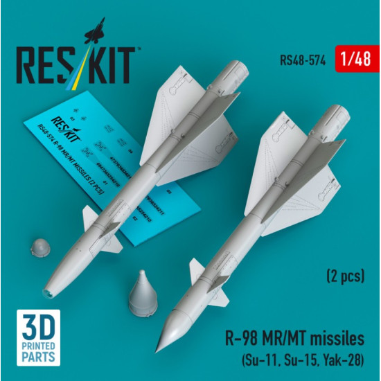 Reskit Rs48-0574 1/48 R-98 Mr/Mt Missiles 2 Pcs Su-11 Su-15 Yak-28 3d Printed Reskit Rs48-0574 1/48 R-98 Mr/Mt Missiles 2 Pcs Su-11 Su-15 Yak-28 3d Printed