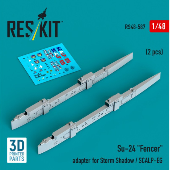 Reskit Rs48-0587 1/48 Su-24 Fencer Adapter For Storm Shadow / Scalp-eg 2 Pcs 3d Printed Reskit Rs48-0587 1/48 Su-24 Fencer Adapter For Storm Shadow / Scalp-eg 2 Pcs 3d Printed
