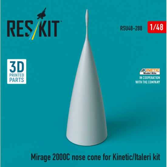 Reskit Rsu48-0288 1/48 Mirage 2000c Nose Cone For Kinetic/Italeri Kit 3d Printed Reskit Rsu48-0288 1/48 Mirage 2000c Nose Cone For Kinetic/Italeri Kit 3d Printed