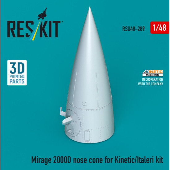 Reskit Rsu48-0289 1/48 Mirage 2000d Nose Cone For Kinetic/Italeri Kit 3d Printed