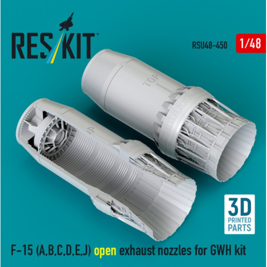 Reskit Rsu48-0450 1/48 F-15 A B C D E J Open Exhaust Nozzles For Gwh Kit 3d Printed Reskit Rsu48-0450 1/48 F-15 A B C D E J Open Exhaust Nozzles For Gwh Kit 3d Printed