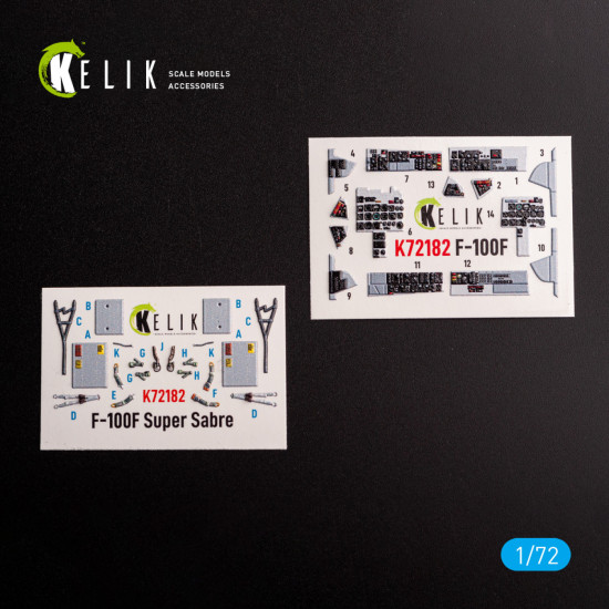 Kelik K72182 1/72 F-100f - Interior 3d Decals For Trumpeter Kit