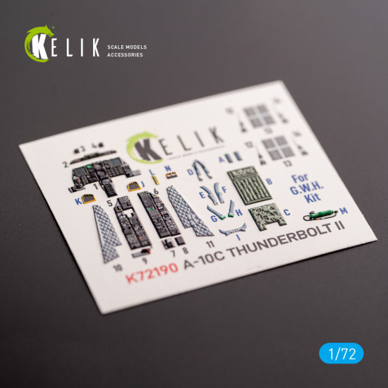 Kelik K72190 1/72 A-10c Thunderbolt Ii - Interior 3d Decals For Gwh Kit